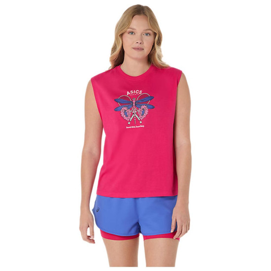 Asics Γυναικεία αμάνικη μπλούζα Game Seasonal Graphic Top